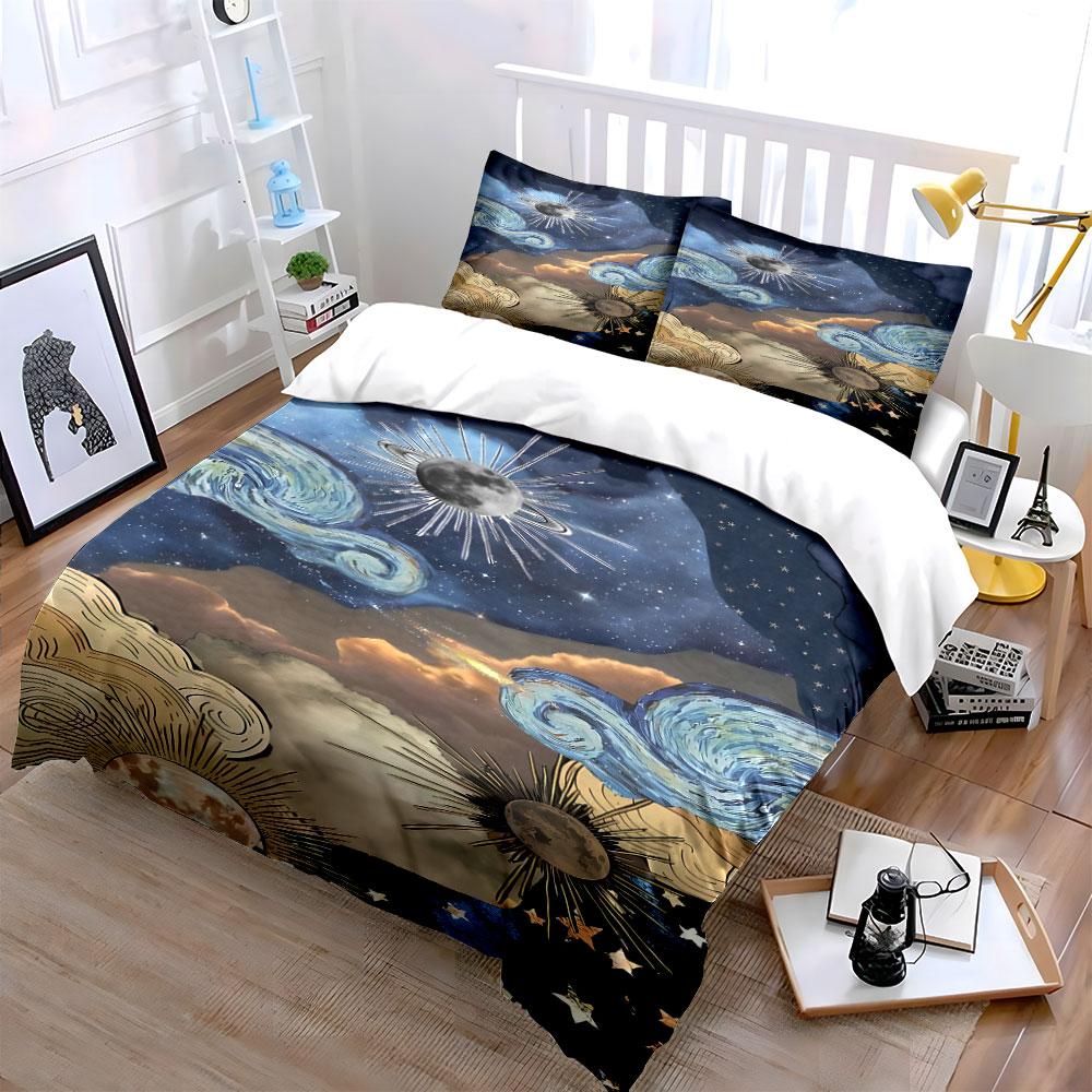 Swirling Sky, Sun, Moon. Bedding Sets Duvet Cover Sets Duvet Covers Pillowcases(1*Duvet Cover 2*Pillowcases Without Duvet Insert)