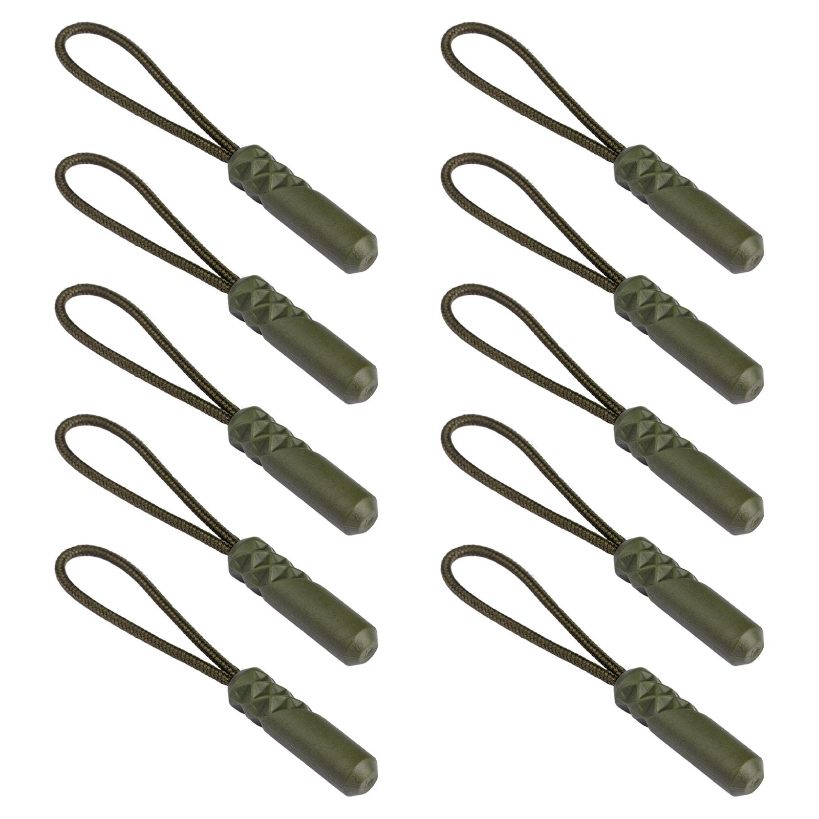 

10 шт. Портативні шнурки-пулери на блискавці, різнокольорові знімні слайдери на блискавці, шнурок, необхідна річ для подорожей армія зелений колір
