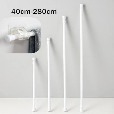 40-280cm Adjustable Curtain Rod Spring Loaded Extendable Telescopic Poles for Bathroom Bar Shower No Drilling Hanging Rods