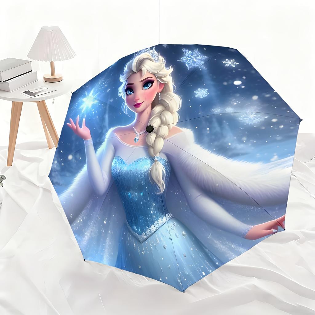 A Fully Automatic Umbrella Featuring Elsa from Frozen, Suitable for All Occasions As a Sun And Rain Umbrella, Portable And Fol