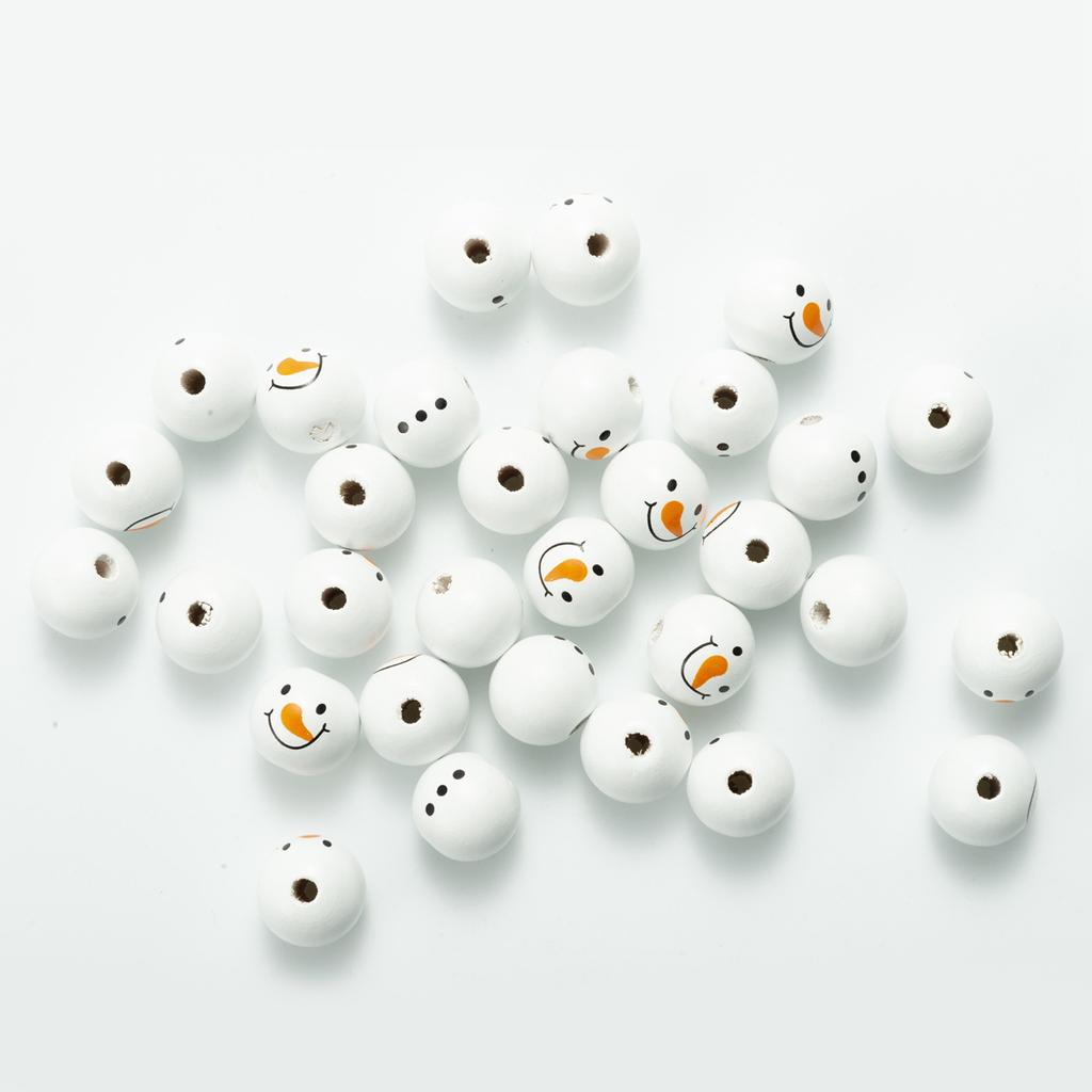 Snowman Wooden Beads Christmas Theme Colorful Wooden Beads Wooden Beads String DIY Accessories