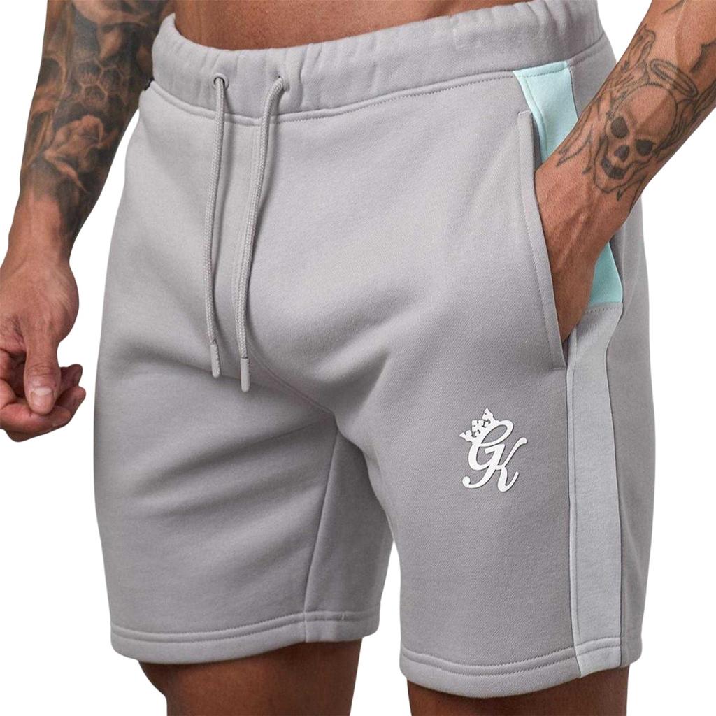 Gym King Mens Cotton Jersey Contrast Panel Shorts