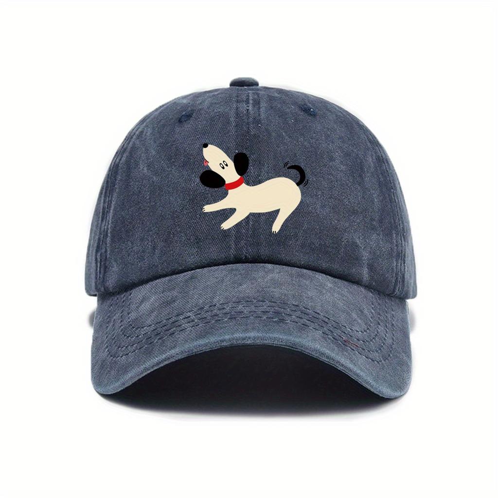 Festive Vintage Baseball Cap with Adorable Puppy Design Perfect for Outdoor Fun and