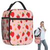 Strawberry And Star Pattern Insulated Lunch Bag for Women Kids Portable Food Boxes Thermal Lunch Box Tote