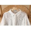 DIMANAF 2026 Women Blouse Plus Size New Autumn Shirt Long Sleeve Embroidery Lace Floral Casual Loose Thin Lady Tops Shirts Beading