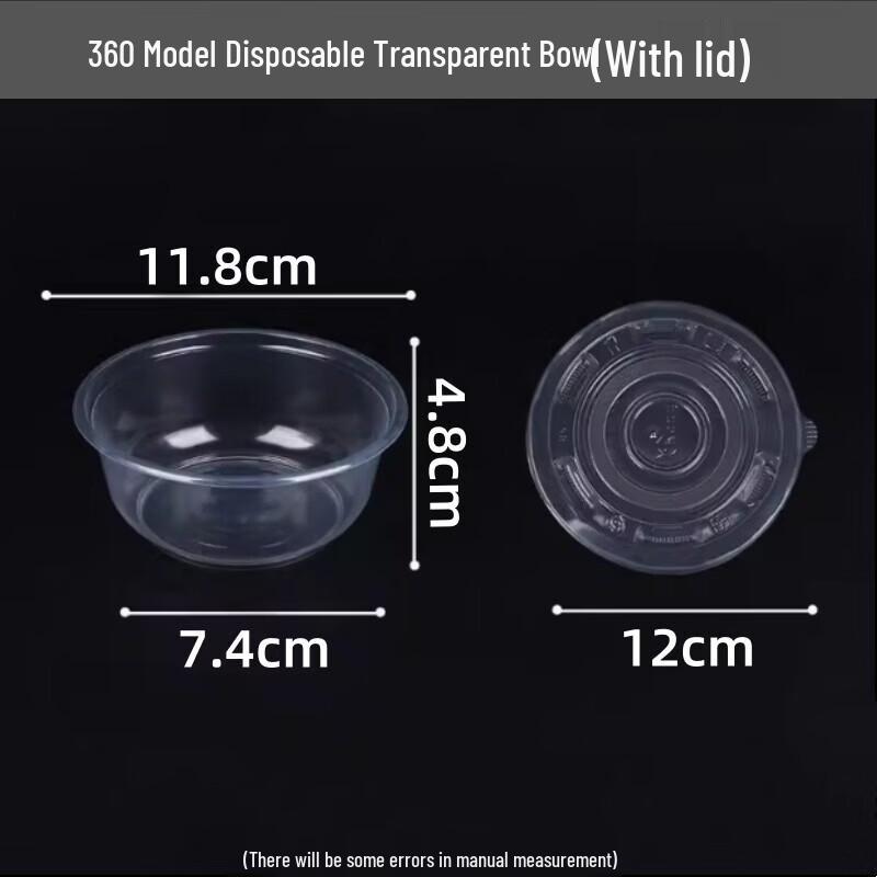 Disposable Round Plastic Bowl with Lid