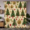 2-piece Installation HD Christmas Tree Hanging Ball Decorative Curtain Green Tie Digital Printed Curtain Home Decoration Style D