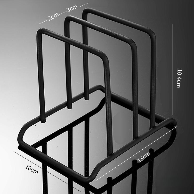 Double Compartment Stainless Steel Cutting Board Rack - Household Vegetable Board & Pot Cover Storage Holder