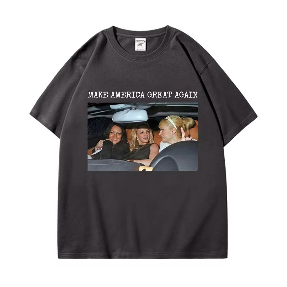 

Make America Great Again Tshirt Britney Lindsay Paris Hilton Spicy Girl Graphic T Shirt Unisex Fashion Trend Aesthetic Tshirts 4XL
