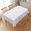 Tablecloth Rectangle White Table Cover Cloth Polyester 145x305cm for Dining Room Wedding Banquet Hotel