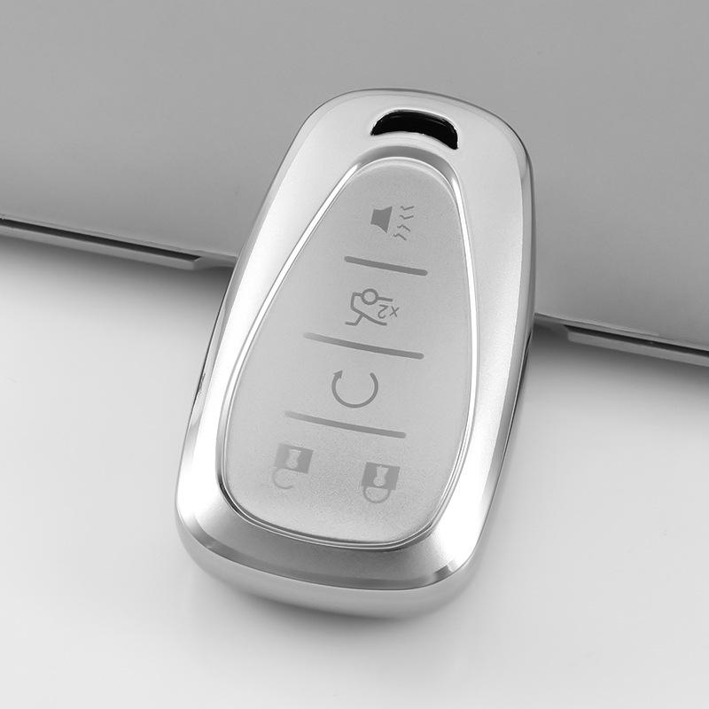 Chevrolet Key Case Upgrade: Silver Glitter TPU Soft Rubber Holder
