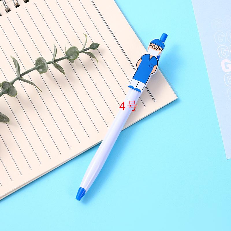 Doctor Nurse Pen Creative Press Ballpoint Pen Cartoon Character Pen Convenient For Teachers Nurses Students