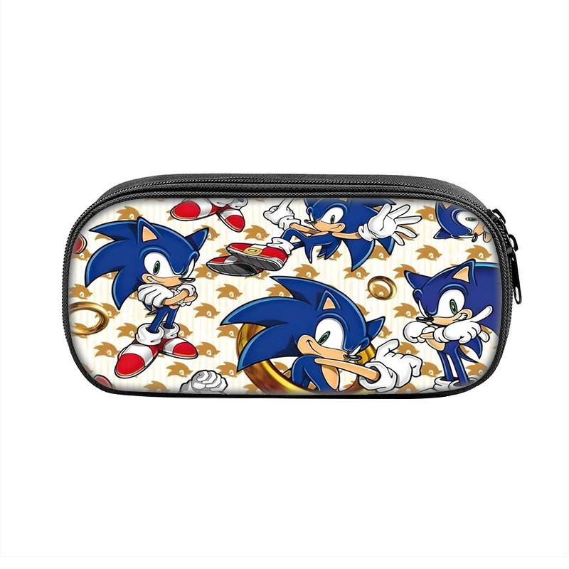Sonic Cartoon Character Printed Student Single Layer Stationery Storage Bag For School And Gift