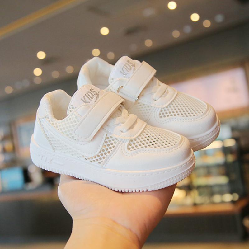 Children's White Shoes, Summer Sports Shoes for Boys and Girls, Breathable Casual Mesh Panel Shoes, Baby Shoes