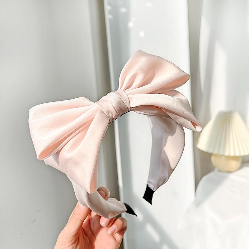 Women Girls Spring Colorful Silk Satin Bow Hairband Headband Adult Hair Accessories Hair Jewley