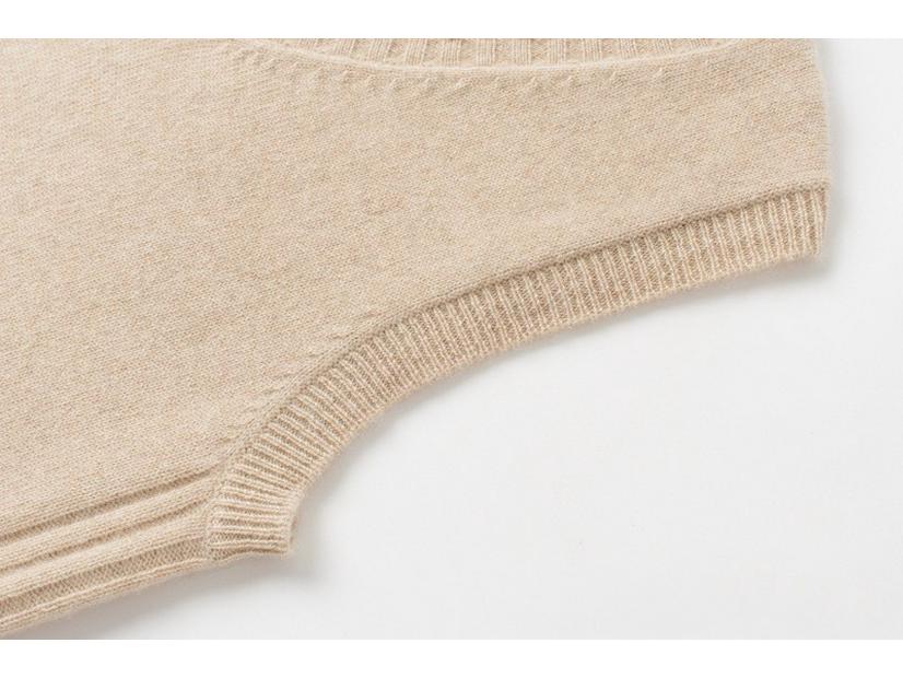 Women's Cashmere V-Neck Vest - Autumn/Winter Slim Fit, Solid Color, Sleeveless, Warm Knit.