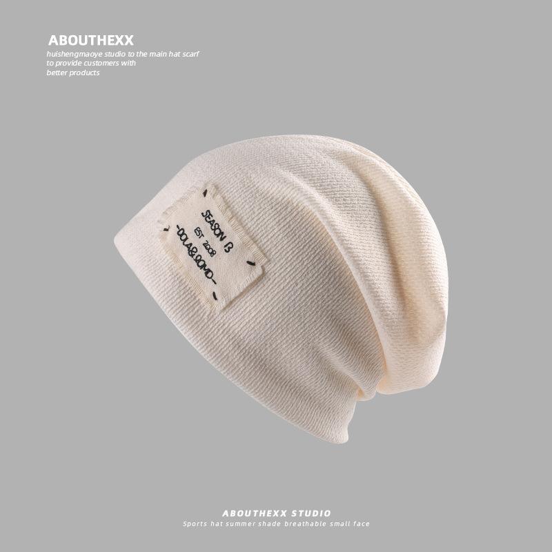 Baotou Hat Men's All Match Woolen Hat Drawstring Design Pile Hat Large Head Circumference Warm Knitted Hat Trendy