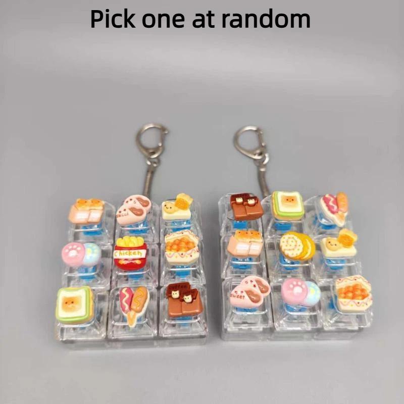 9 Keys Mini Mechanical Keyboard Keychain Without Light Clicker Stress Relief Fidget Cute Pocket Anxiety Relief Pendant Gift