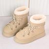 Fashion Comemore Winter Thicken Plush Warm Snow Boots for Women Plus Size 36-42 Fleece Platform Ankle Boots Lace Up Woman Cotton Shoes
