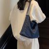 Vintage Denim Tote Bag Große Kapazität Schultertasche Damen Kette Umhängetasche