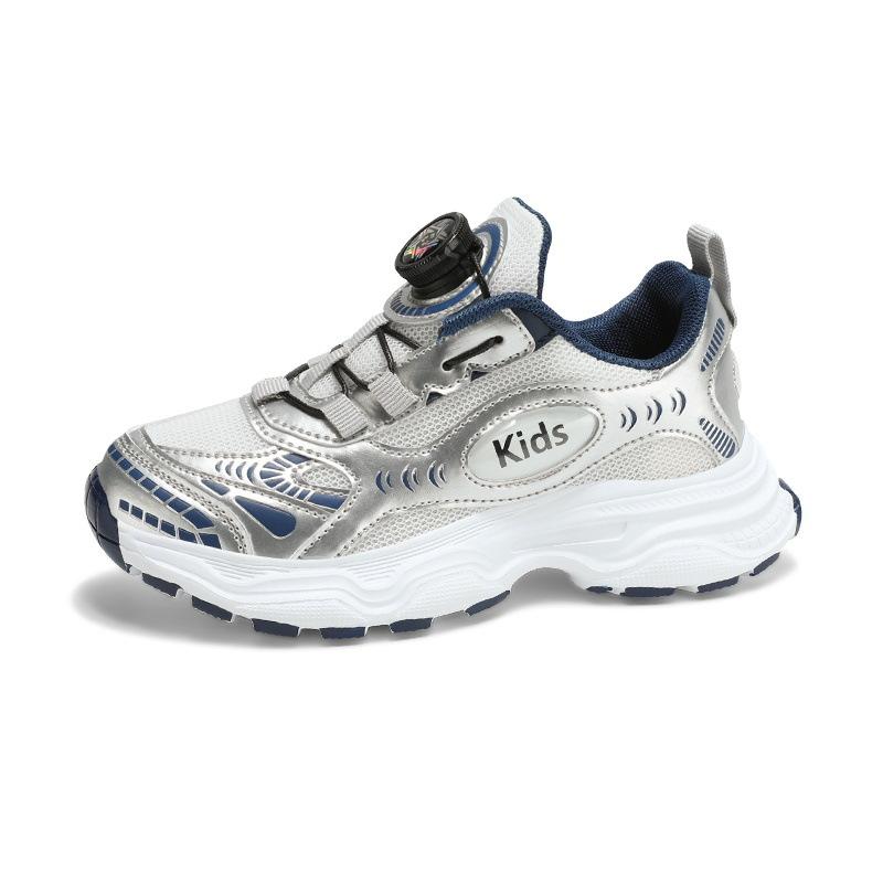 Children's sports shoes 2025 autumn new boys rotating buckle dad trendy shoes medium older boys boys non-slip running shoes