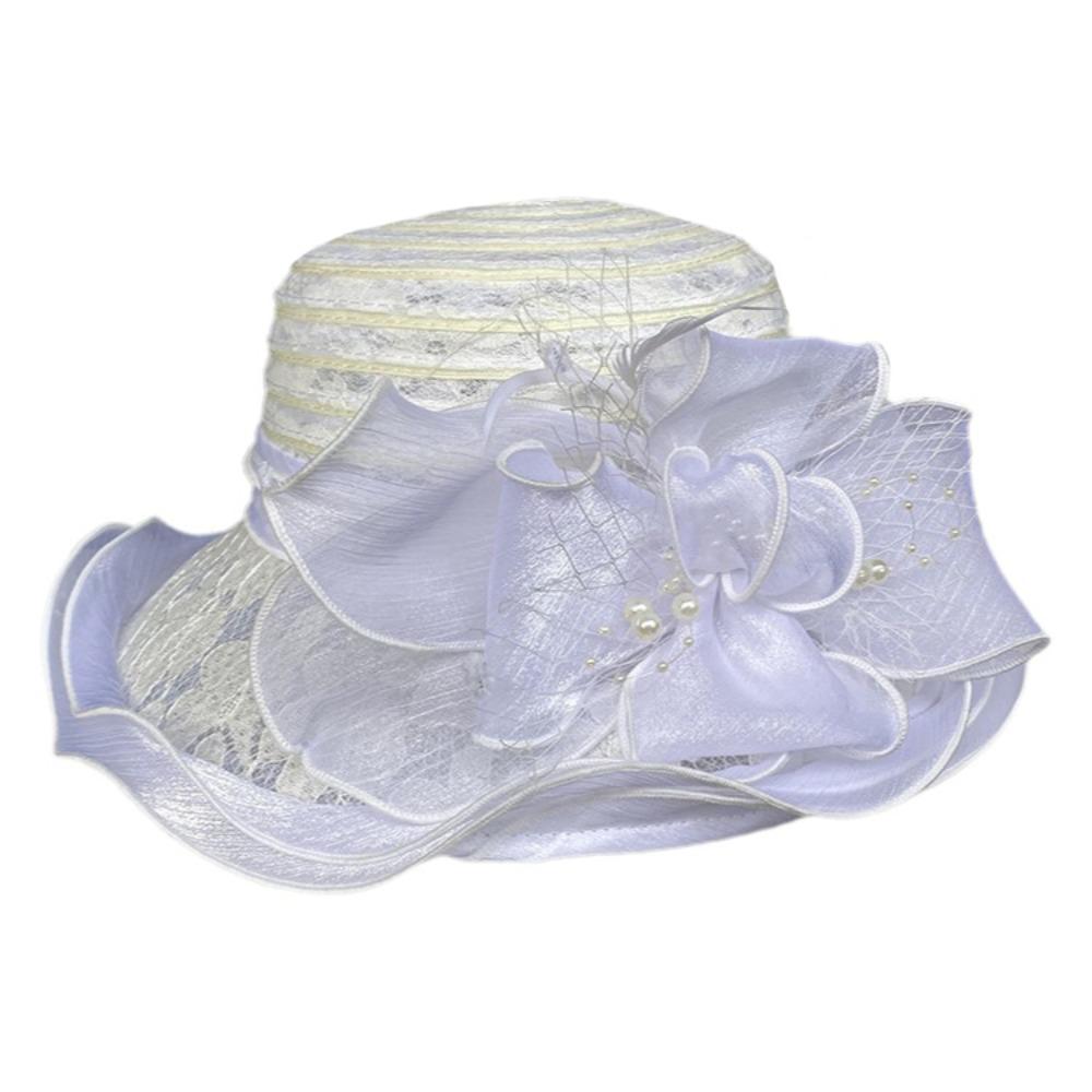 Breathable Ladies Fascinator Hat Wide Brim Foldable Sun Cap Bowknot Design French Style Bucket Hats Photography Accessory