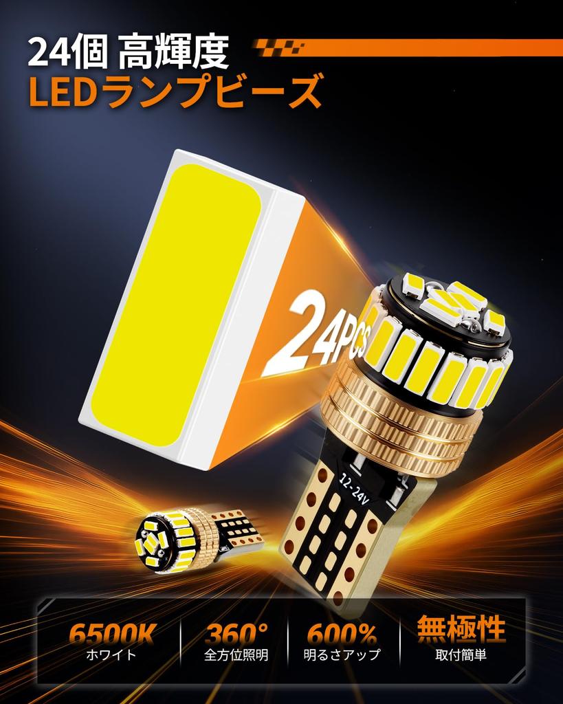 [60000 Hours & 12-24V Compatible!] SEALIGHT T10 LED White 6500K