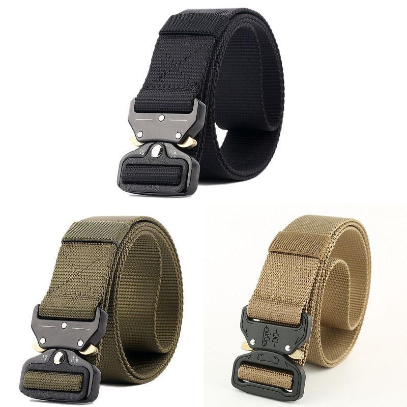 Men Tactical Belt With Automatic Buckle For Outdoor Military Training And Casual Wear