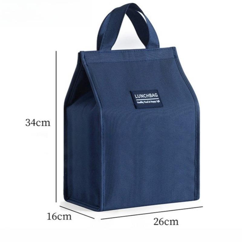 

1pcs Handheld Insulated Bag Lunch Box Work Lunch Bag Picnic Bento Bags Reusable Food Container for Daily & Outdoor Use синий