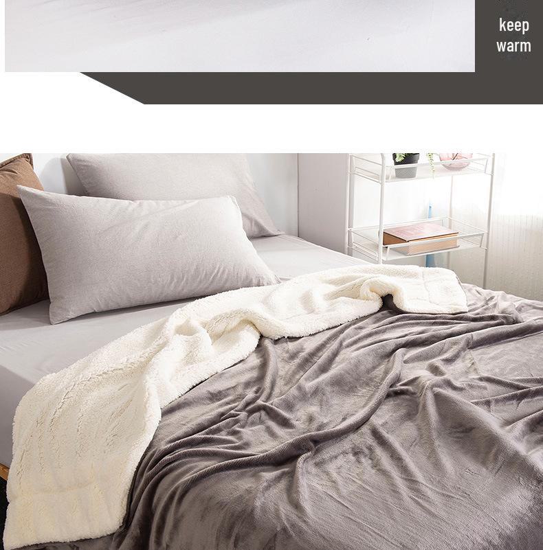 New Double-Layer Thick Lambskin Leisure Blanket for Sofa or Office Nap