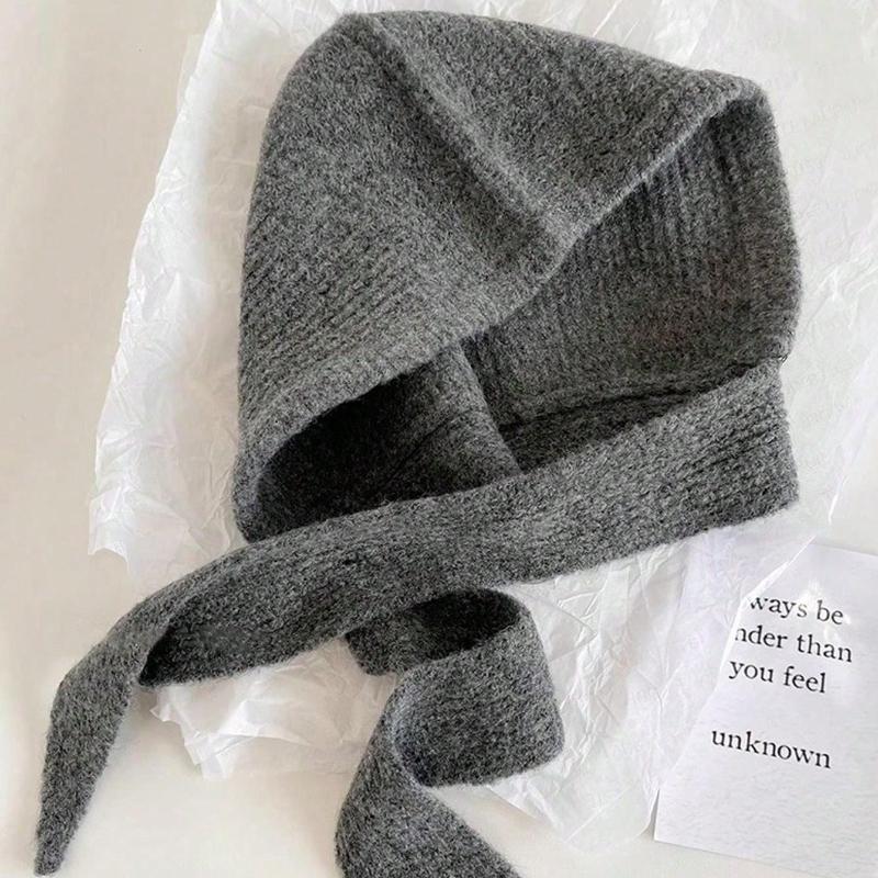 1pc Women's Autumn/Winter Balaclava Knit Hat With Neck Cover, Street Style Applique Warm Outdoor Beanie