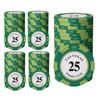 East Leaf Poker Chips, Clay Casino Chips, 25-Sided Value, Single Chip Set of 100 with Metal Inserts, Premium Quality, Authentic Design for Card Games