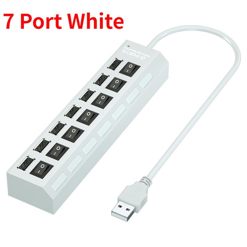 USB 2.0 HUB 4/7 Port Multiple Expander With ON/OFF Switch Multi USB Splitter Hub 4ports 7ports Adapter Computer Accessories
