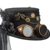 Steampunk Hat With Dark Series Flower and Veil Design For Theater Stage Performances Halloween Party Gathering Headwear