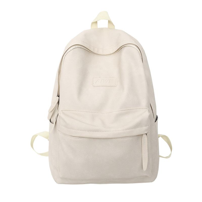 College student backpack waterproof leather casual large-capacity backpack high school student computer bag