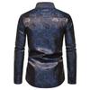 Men's Long Sleeve Fashionable Shirt Rose Print Casual Button Shirts Men Lapel Spring Formal Clothing