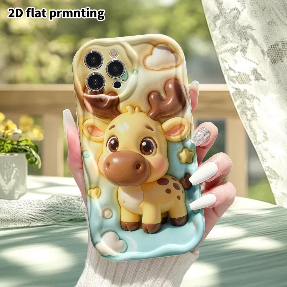 Phone Case: 2D Flat Design Suitable for iPhone 18, 17, 16, 15, 14, 13 Pro Protective Case, Little Deer, Perfect Christmas and Halloween Holiday Gift