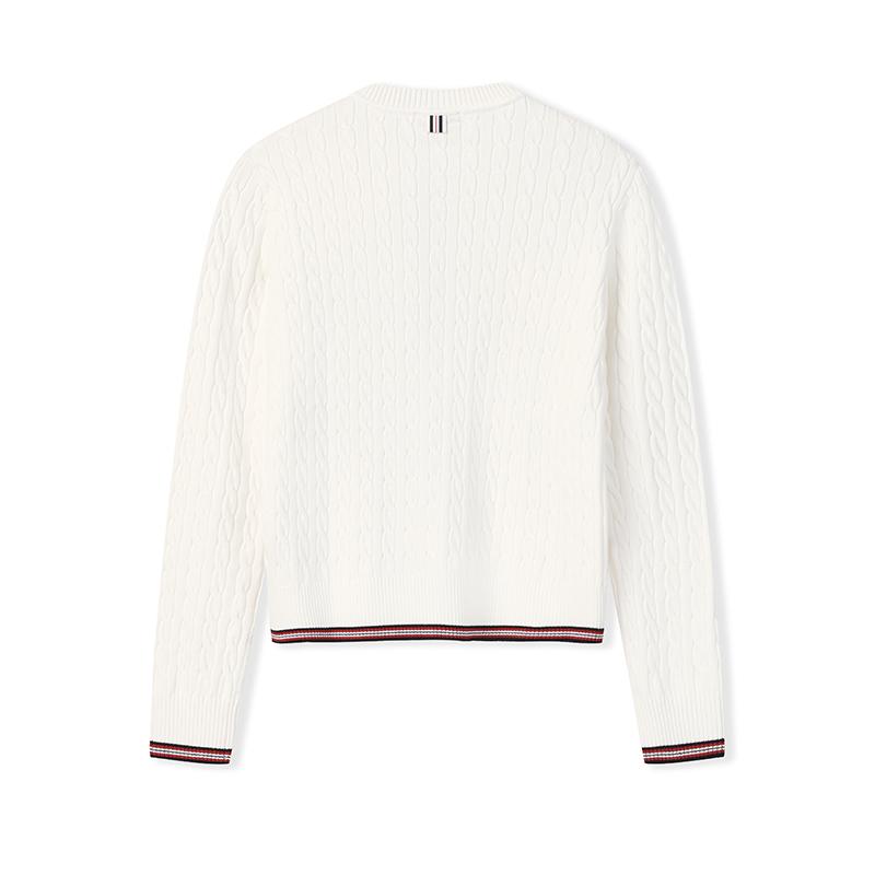 FILA Heritage Fashion Simple Classic Retro Casual Everyday Versatile Comfortable Knitted Cardigan Sweater Women sweater F11W618408FWT