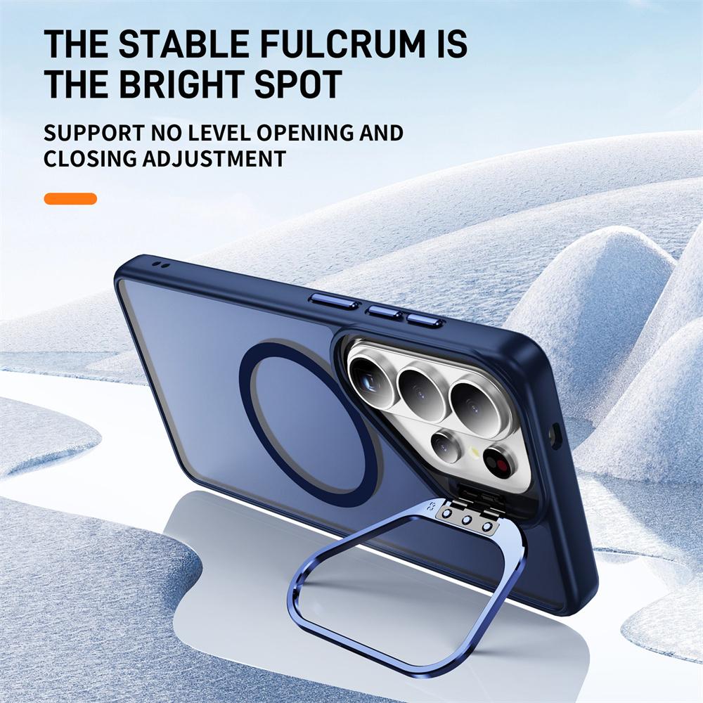 Invisible Lens Holder For Magsafe Translucent Phone Case For Samsung S26 S25 Edge FE S24 Ultra Plus Wireless Charge Matte Cover