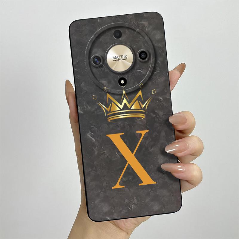 For Honor X9b Case Honor X9A Honor Magic 6 Lite Magic 5 Lite Phone Case Crown Letters Full Matte Anti Drop Soft Protective Cover