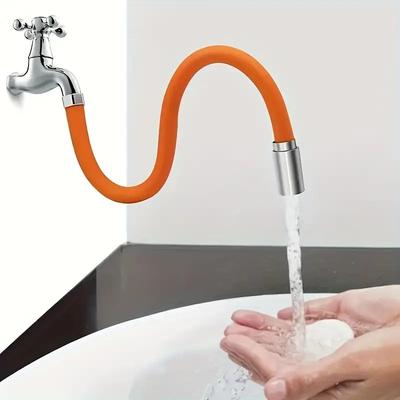1 Piece Adjustable Water Line Extension with Connector, 360 Degree Rotary Hose Adapter, General Purpose Old Threaded Flat Faucet