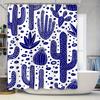 Blaues Kaktusmuster Duschvorhang Moderne Dekoration für Badezimmer 3D-bedruckt Wasserabweisendes Gewebe Größe anpassbar Versendet weltweit