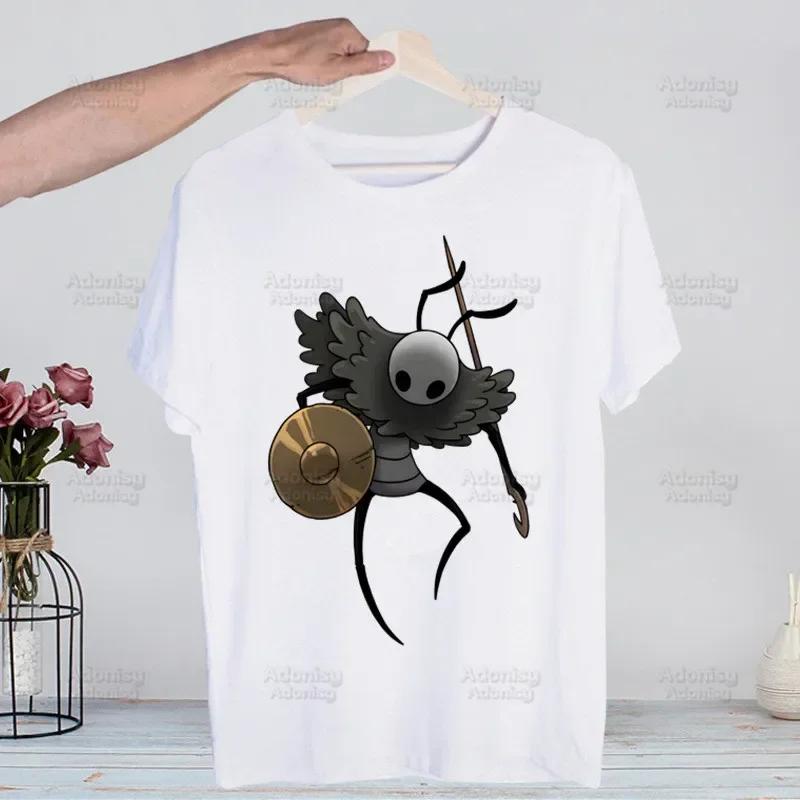 Hollow Knight Game Shirt Funny Vintage Crew Neck Men's Hollow Knight Anime T-Shirt Women Top Tee Streetwear