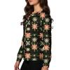 Damen Casual Langarm Einreiher Weihnachten Bedruckt Schutzkleidung Cardigan Top