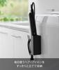 Yamazaki Magnetic Hair Iron & Cord Holder, Black, Body: 5cm W x 5.3cm D x 12cm H, Tower, Floating Storage, Hair Iron Storage, Easy Installation, 10528