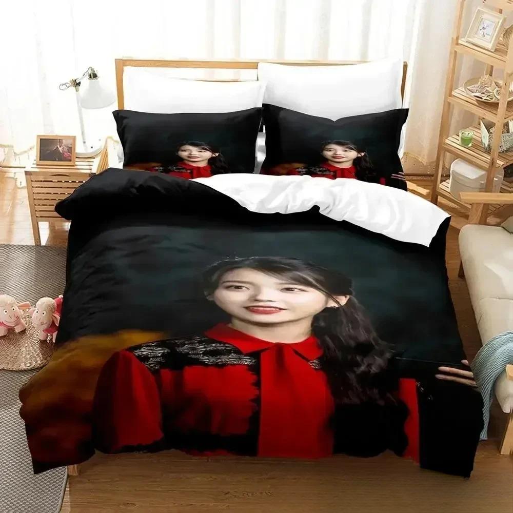 3D Druck Sängerin IU I Ji Eun Bettwäsche Set Bettbezug Bettset Steppdecke Kissenbezug Bettdecke King Queen Größe Jungen Erwachsene Bettwäsche