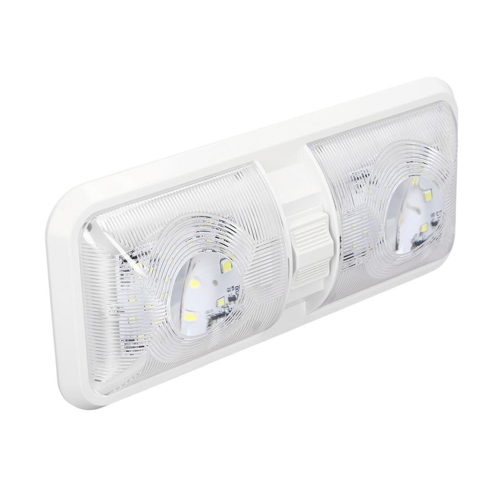 RV Interior Light 2 Dome LED Ceiling Light 600lm with 3 Way Switch DC 12V for Boat Yacht Warm White Light 6500K