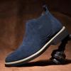 Casual Boots Shoes Man Fashion Casual Men Ankle Chelsea Boots Male Shoes Cow Suede Leather Slip On Motorcycle Shoes Size 47 48