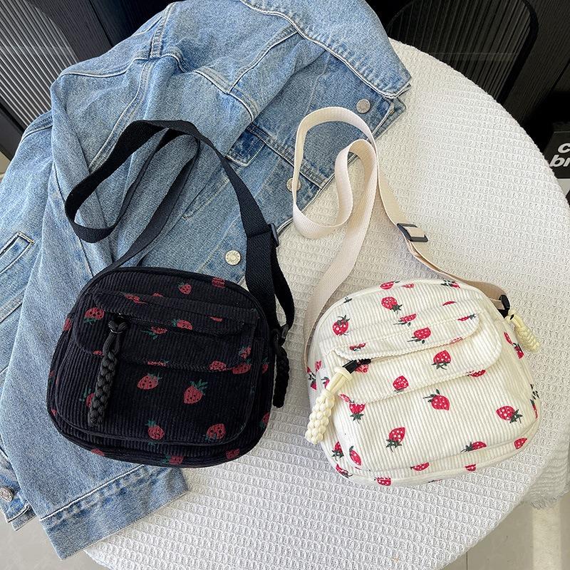 New Corduroy Fashion Shoulder Bag Women's Casual Crossbody Bag Student Small Square Bag Cute Cloth Bag