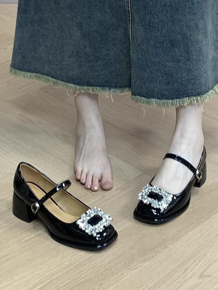 With Skirt Temperament Single Shoes Women's Evening Breeze Gentle Shoes 2025 New Fashion Spring Versatile High-heeled Mary Jane Shoes